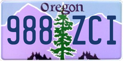 OR license plate 988ZCI