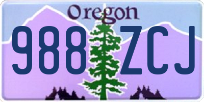 OR license plate 988ZCJ