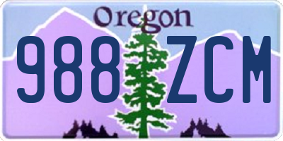 OR license plate 988ZCM