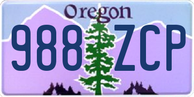 OR license plate 988ZCP