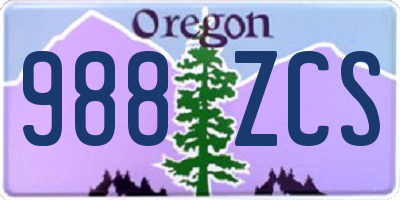 OR license plate 988ZCS