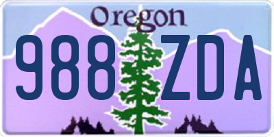 OR license plate 988ZDA