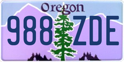 OR license plate 988ZDE