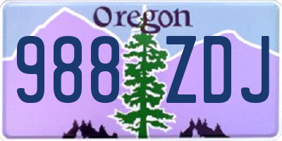 OR license plate 988ZDJ