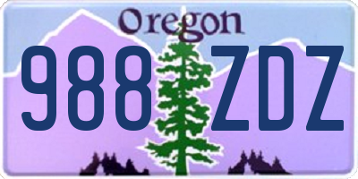 OR license plate 988ZDZ
