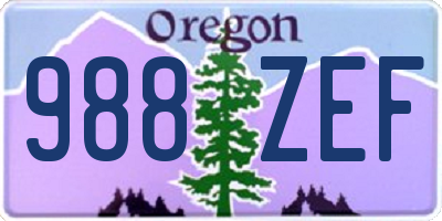 OR license plate 988ZEF