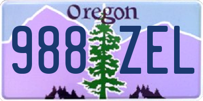 OR license plate 988ZEL