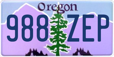 OR license plate 988ZEP