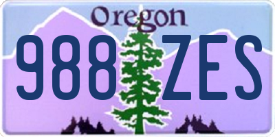 OR license plate 988ZES