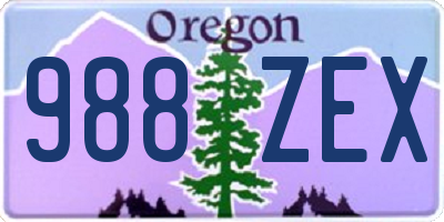 OR license plate 988ZEX