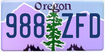 OR license plate 988ZFD