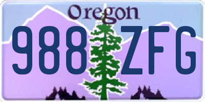 OR license plate 988ZFG
