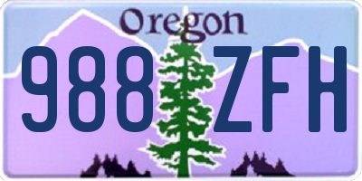 OR license plate 988ZFH