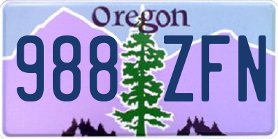 OR license plate 988ZFN