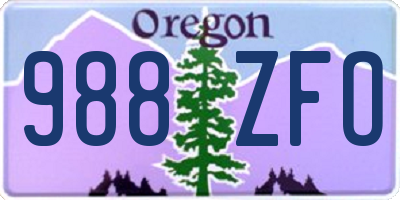 OR license plate 988ZFO