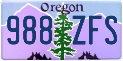 OR license plate 988ZFS