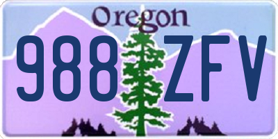 OR license plate 988ZFV