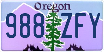 OR license plate 988ZFY