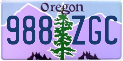 OR license plate 988ZGC