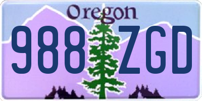 OR license plate 988ZGD