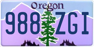 OR license plate 988ZGI