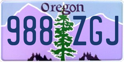 OR license plate 988ZGJ