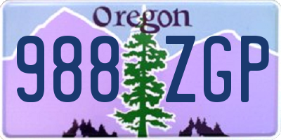 OR license plate 988ZGP