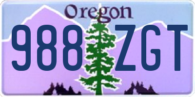 OR license plate 988ZGT