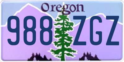 OR license plate 988ZGZ