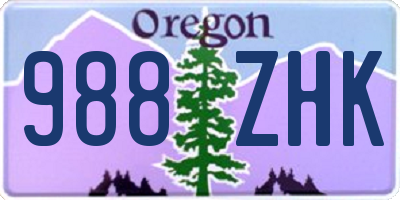 OR license plate 988ZHK
