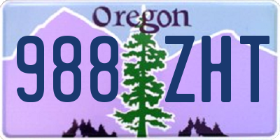 OR license plate 988ZHT