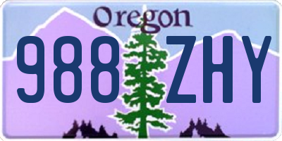 OR license plate 988ZHY
