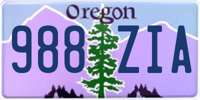 OR license plate 988ZIA