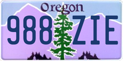 OR license plate 988ZIE