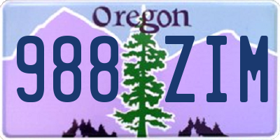 OR license plate 988ZIM
