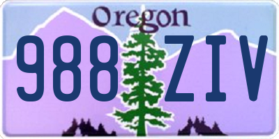 OR license plate 988ZIV