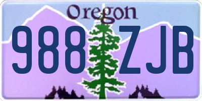 OR license plate 988ZJB