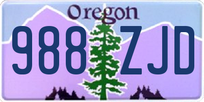 OR license plate 988ZJD
