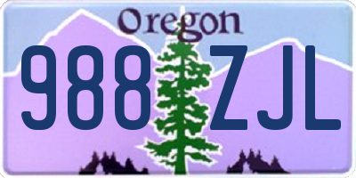 OR license plate 988ZJL