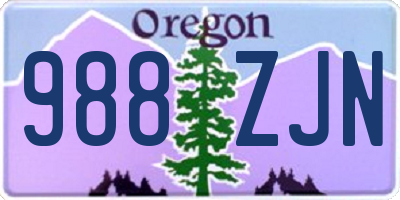 OR license plate 988ZJN