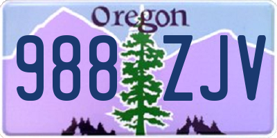 OR license plate 988ZJV