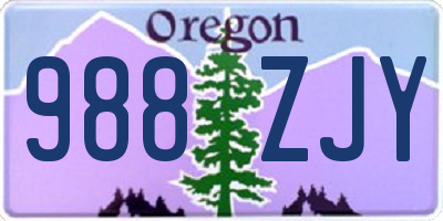 OR license plate 988ZJY