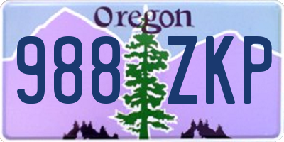 OR license plate 988ZKP