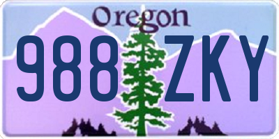 OR license plate 988ZKY