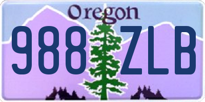 OR license plate 988ZLB