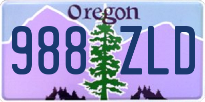 OR license plate 988ZLD