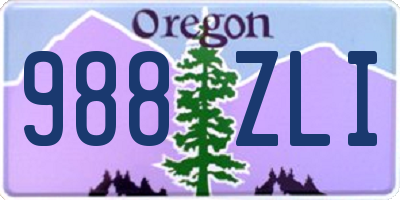 OR license plate 988ZLI
