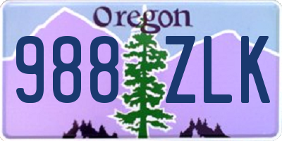 OR license plate 988ZLK