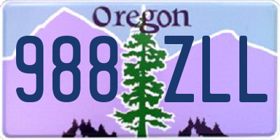 OR license plate 988ZLL