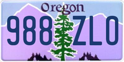 OR license plate 988ZLO